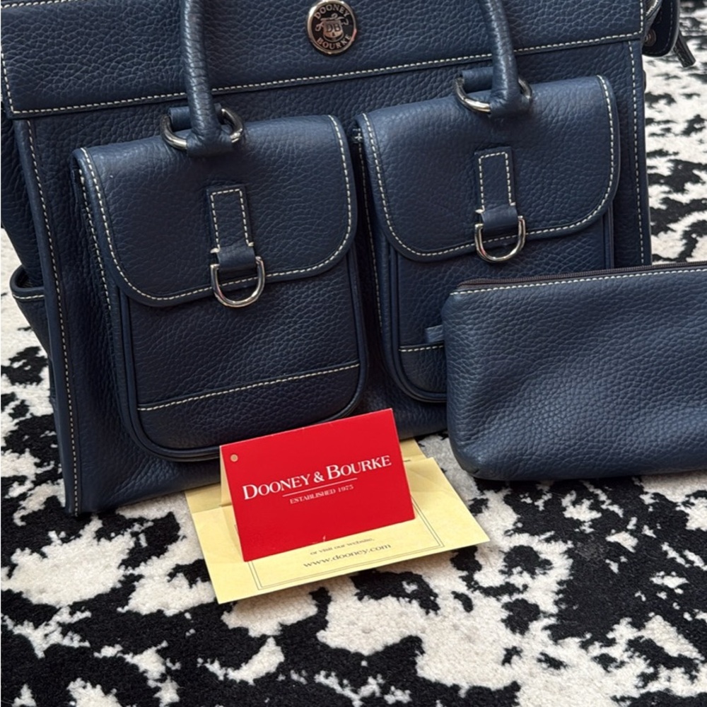 Dooney & Bourke Blue Leather Briefcase Set